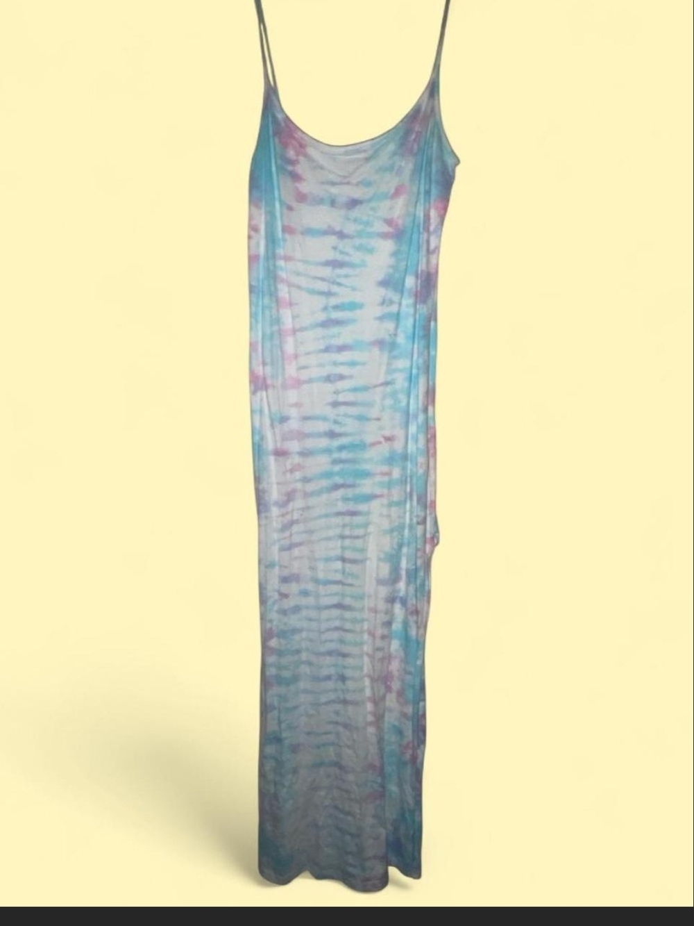 Tie-Dye Maxi Slip Dress - Blue & Purple